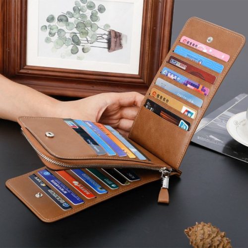 Men's and Women's Long Double Zipper Multi-function Card Holder - Image 2