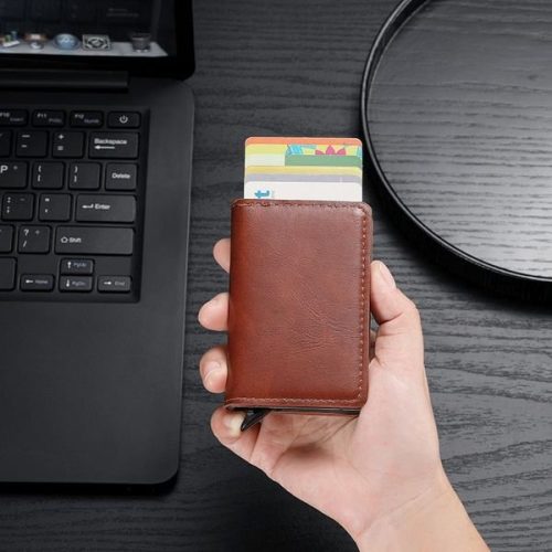 Automatic Pop-Up Anti-Theft Rfid Slim Credit Card Holder And Aluminum Metal Box Men's Multi-Card Slot - Image 11