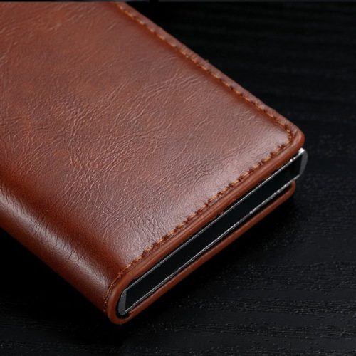 Automatic Pop-Up Anti-Theft Rfid Slim Credit Card Holder And Aluminum Metal Box Men's Multi-Card Slot - Image 2