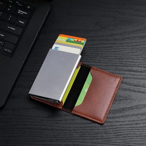 Automatic Pop-Up Anti-Theft Rfid Slim Credit Card Holder And Aluminum Metal Box Men's Multi-Card Slot - Image 8