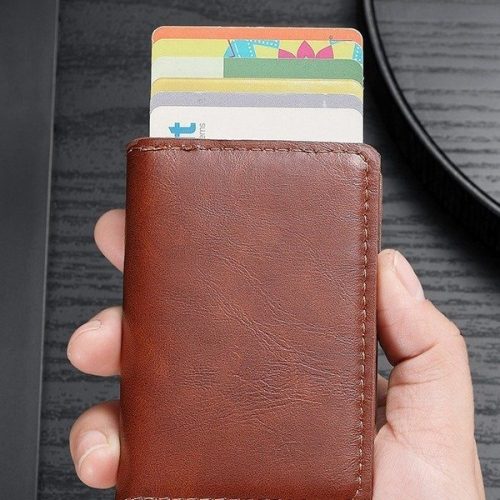 Automatic Pop-Up Anti-Theft Rfid Slim Credit Card Holder And Aluminum Metal Box Men's Multi-Card Slot