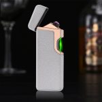 Luxury Laser induction USB Charging Double ARC Pulse Zinc Alloy Windproof Cigarette Lighter
