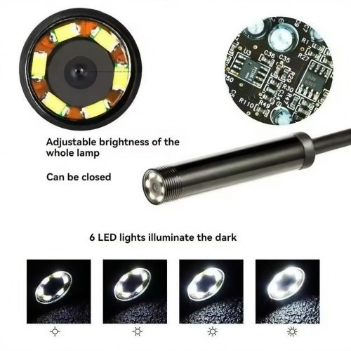 7 mm Sewer Industrial Endoscope Piping Endoscopy Type C Flexible Snake Mini Camera 3 In 1 Automotive Borescope For Smart Phone - Image 7