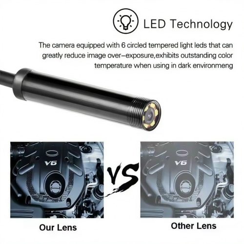 7 mm Sewer Industrial Endoscope Piping Endoscopy Type C Flexible Snake Mini Camera 3 In 1 Automotive Borescope For Smart Phone - Image 4