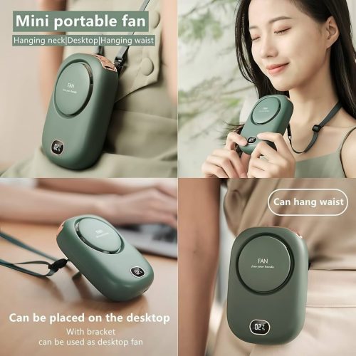 Portable Original Mini Waist Fan, Waist Clip Bladeless Neck Fan USB Rechargeable Wireless Hanging for Outdoor Travel - Image 2