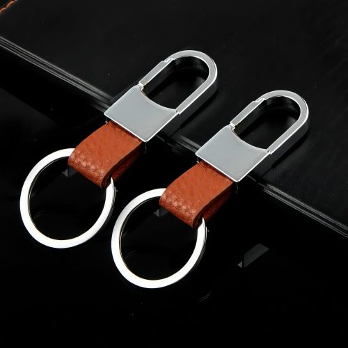 Metal Leather Key Chain Ring Keyfob Car Keyring Keychain - Image 7