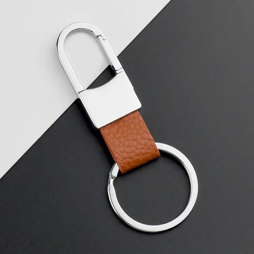 Metal Leather Key Chain Ring Keyfob Car Keyring Keychain - Image 3