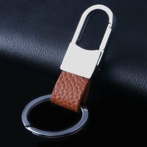 Metal Leather Key Chain Ring Keyfob Car Keyring Keychain - Image 4