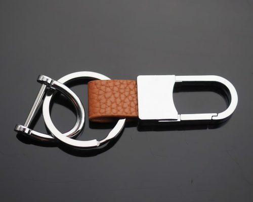 Metal Leather Key Chain Ring Keyfob Car Keyring Keychain - Image 6