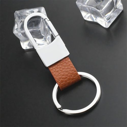 Metal Leather Key Chain Ring Keyfob Car Keyring Keychain - Image 5