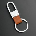 Metal Leather Key Chain Ring Keyfob Car Keyring Keychain