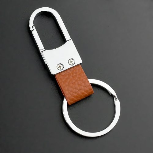Metal Leather Key Chain Ring Keyfob Car Keyring Keychain