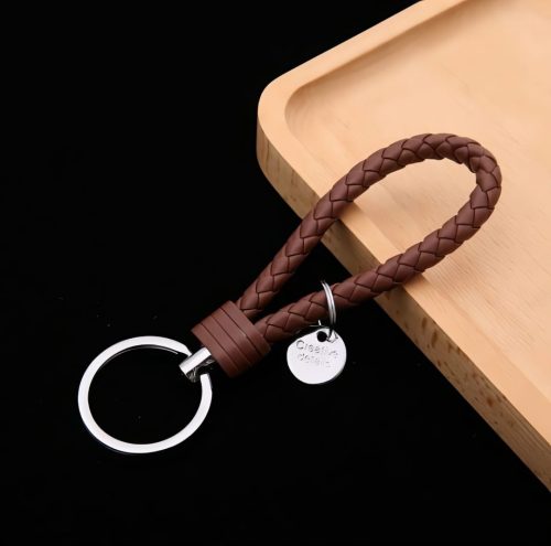 Handcrafted Leather Keychain Rope Strap Keyring With Key Fob - Image 4