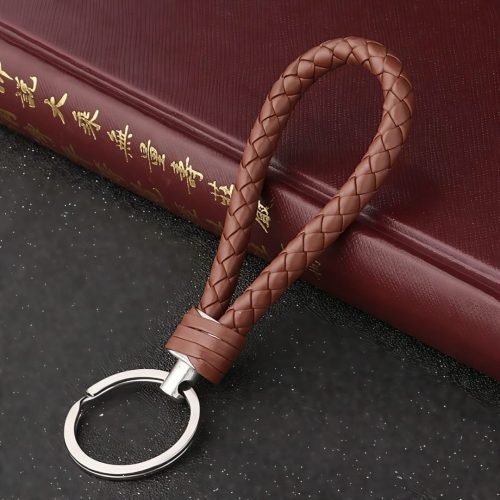 Handcrafted Leather Keychain Rope Strap Keyring With Key Fob - Image 3