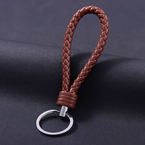 Handcrafted Leather Keychain Rope Strap Keyring With Key Fob - Image 2