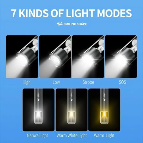 Luxury Metal Body Multi Functional 7 in1 Rechargeable Waterproof Emergency Light - Image 3