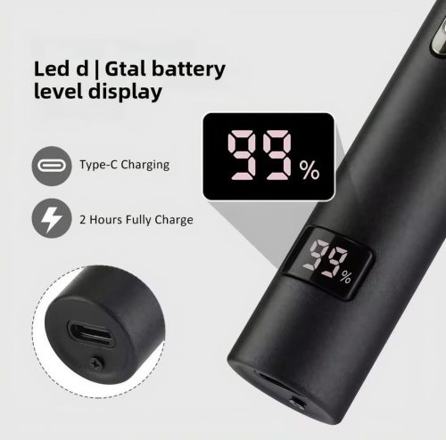 3 in 1 Premium Metal Nose Hair Trimmer Painless Clipper Nose Ears Eyebrow Beard Hair Shaver LED Display Portable Trimmer For Men And Women - Image 8