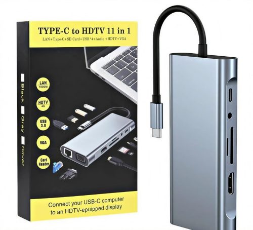 12-in-1 USB Type-C Hub 3.0 Dock Spliter Multiport Adapter 4K HDMI RJ45 SD/TF VGA HDMI PD for Mobile,Laptop MacBook,iPad - Image 11