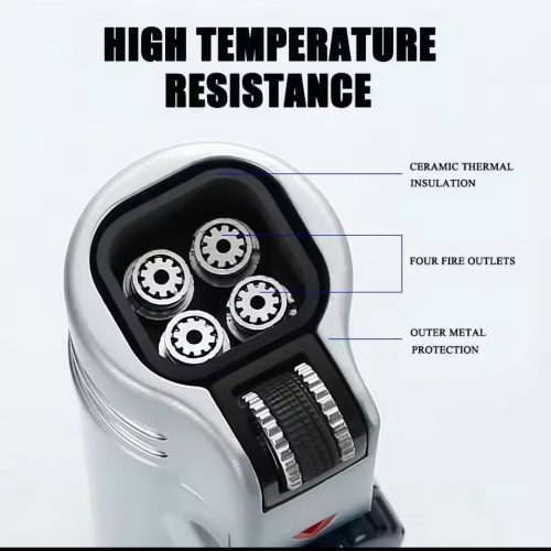 Luxury wheel ignition direct punching windproof new 4 fire direct injection with cigarette lighter - Image 9