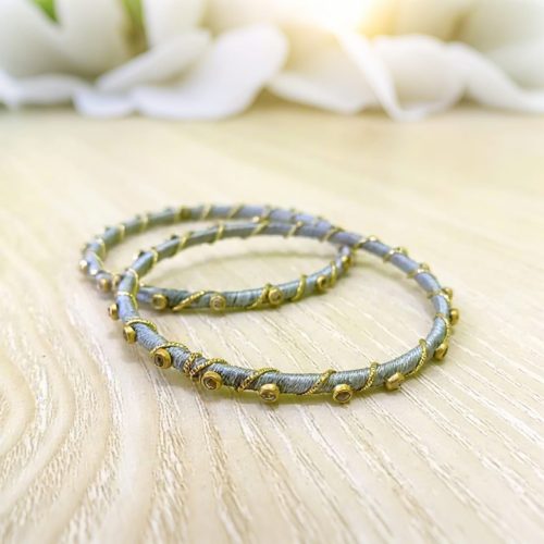 Formal Bangles Kada Set With Kundan - Image 12