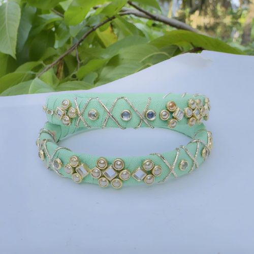 Formal Bangles Kada Set With Kundan - Image 11