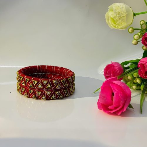Formal Bangles Kada Set With Kundan - Image 2