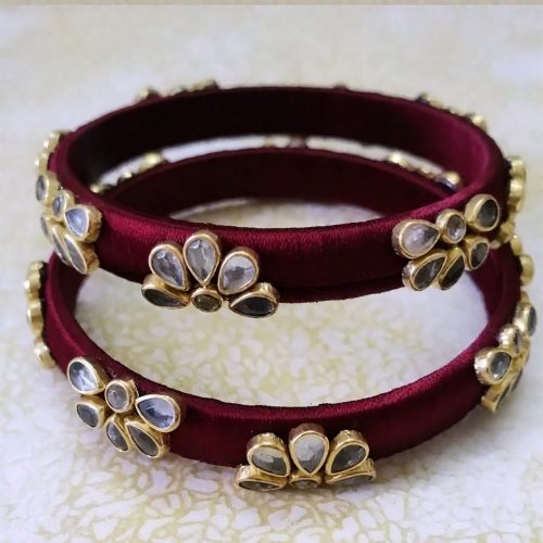 Formal Bangles Kada Set With Kundan - Image 3
