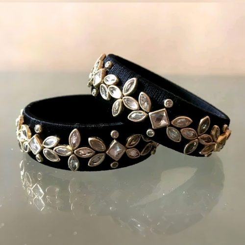 Formal Bangles Kada Set With Kundan - Image 4