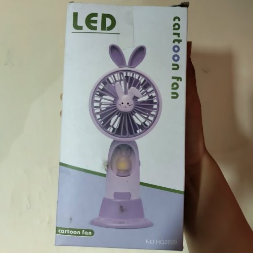 LED Cartoon High Quality Handheld Portable Fan With Mobile Stand - Image 10