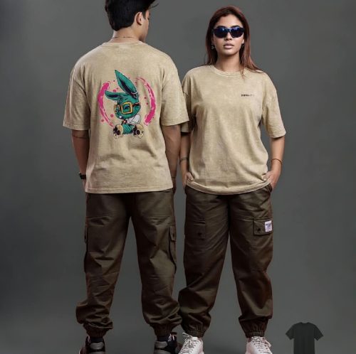 ACID WASH DROP SHOULDER T-SHIRT