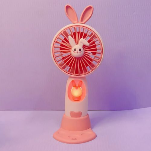 LED Cartoon High Quality Handheld Portable Fan With Mobile Stand - Image 5