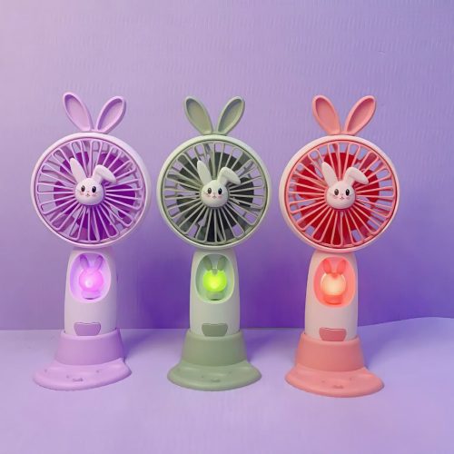 LED Cartoon High Quality Handheld Portable Fan With Mobile Stand