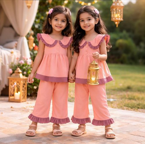 Girls Ruffle Collar Co-ord Set - Image 2