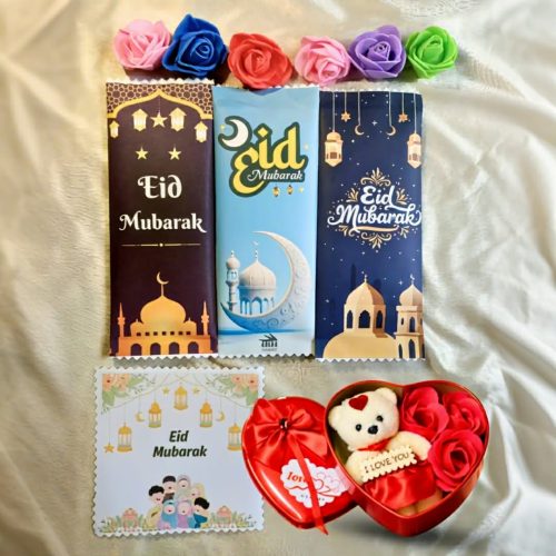 Eid Special Combo Gift Box With Eid Wish Card & Teddy Bear - Image 2