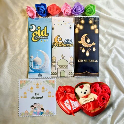 Eid Special Combo Gift Box With Eid Wish Card & Teddy Bear - Image 4