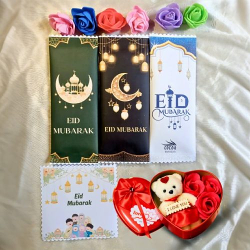 Eid Special Combo Gift Box With Eid Wish Card & Teddy Bear