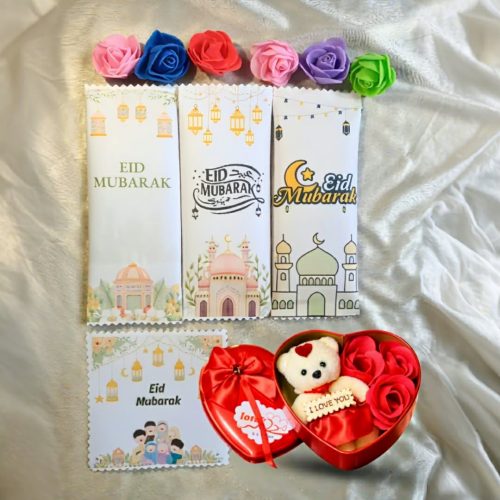 Eid Special Combo Gift Box With Eid Wish Card & Teddy Bear - Image 5
