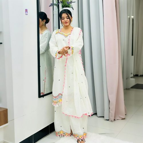 Garara Dress Collection Kamiz Cotton Sequence Embroidery Work - Image 4