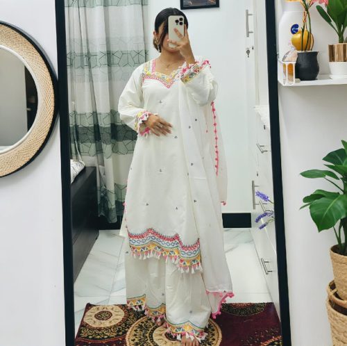 Garara Dress Collection Kamiz Cotton Sequence Embroidery Work - Image 2