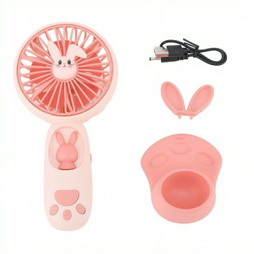 LED Cartoon High Quality Handheld Portable Fan With Mobile Stand - Image 4