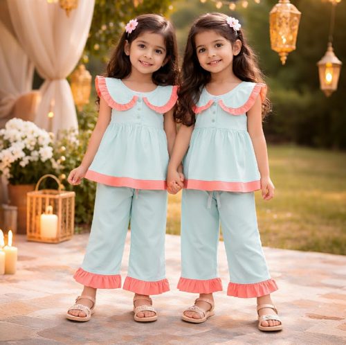 Girls Ruffle Collar Co-ord Set - Image 3