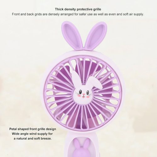 LED Cartoon High Quality Handheld Portable Fan With Mobile Stand - Image 7
