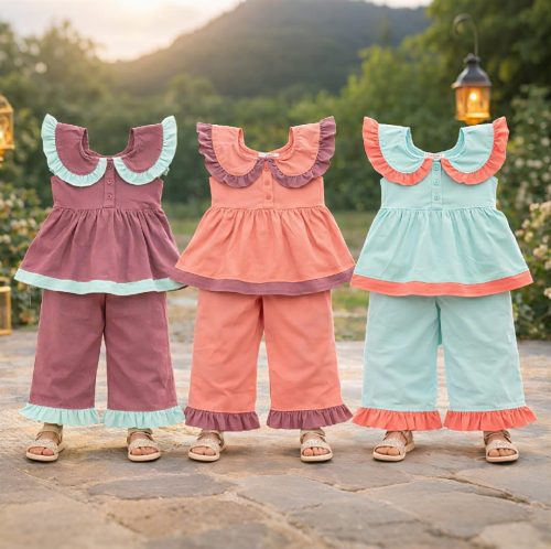 Girls Ruffle Collar Co-ord Set - Image 4