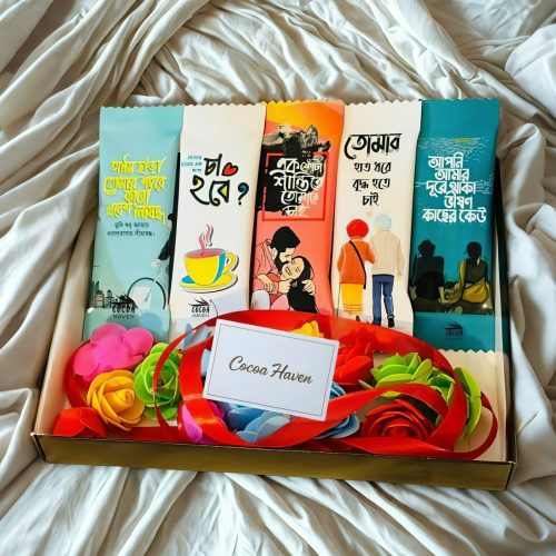 5Pcs Chocolate Package With Artificial Flower - Image 2