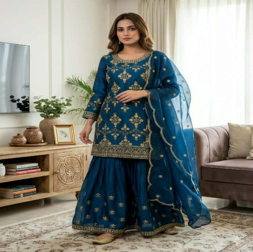 Premium Three-Piece Collection Star Georgette — Embroidery & Sequin Work - Image 5