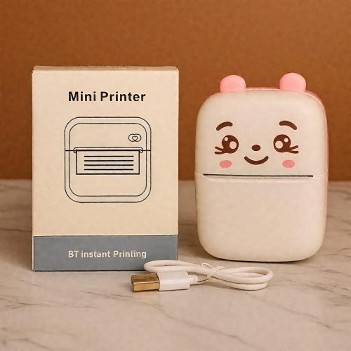 Mini Thermal Bluetooth Printer With Paper Roll