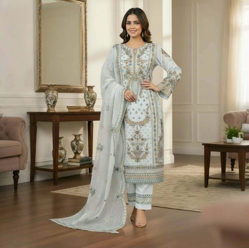 Premium Three-Piece Collection Star Georgette — Embroidery & Sequin Work - Image 2