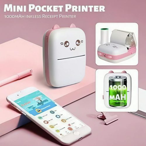 Mini Thermal Bluetooth Printer With Paper Roll - Image 5