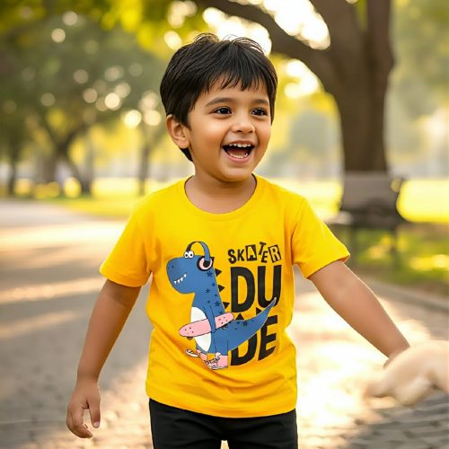 Kids Cotton T-Shirt & Pants Set - Image 3