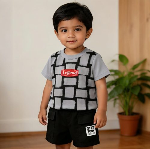 Kids Cotton T-Shirt & Pants Set - Image 2